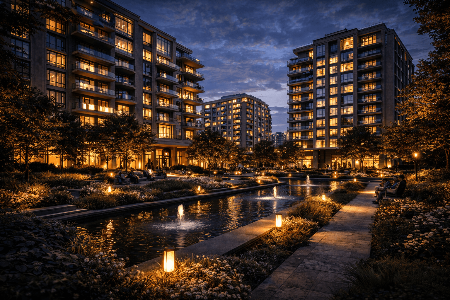 Вечерний свет и атмосфера комплекса KristallStroy